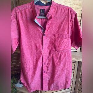 Italian Givano Slim Fit Red Button Down Shirt